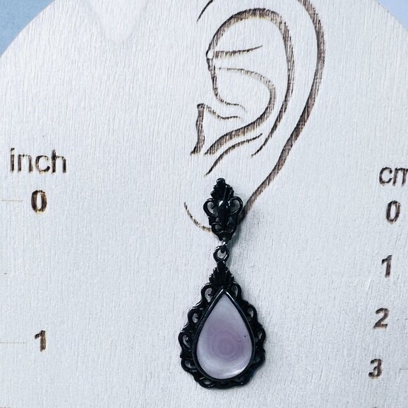 Vintage Boma 925 Silver Lavender Pink MOP Iridescent Post Earrings Art Deco - Picture 5 of 7